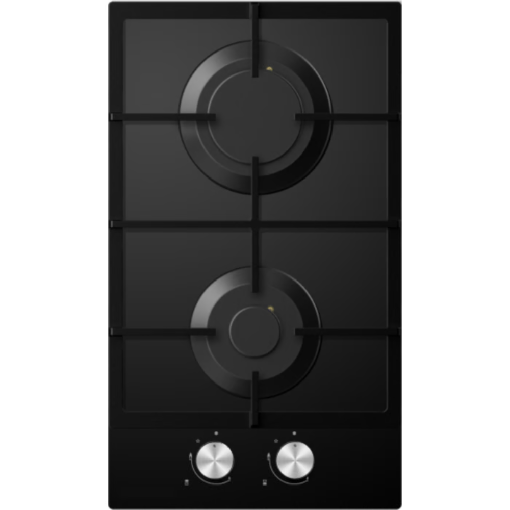 כיריים גז דומינו 2 להבות Electra ELGB30D35 - גימור זכוכית שחורה אחריות ע"י - יבואן הרשמי