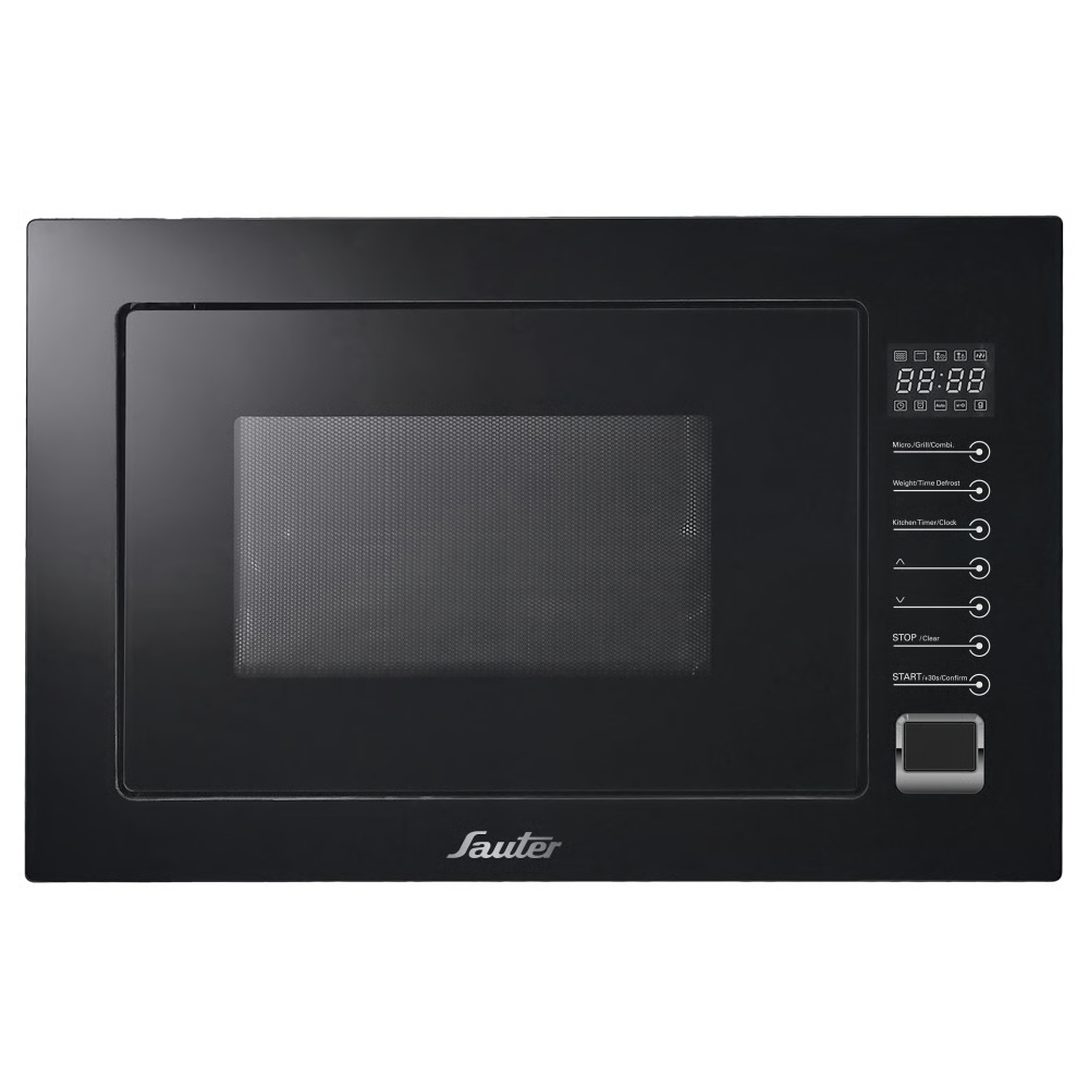 מיקרוגל Sauter בנוי דיגיטלי MW6623B שחור זכוכית 25 ליטר - יבואן רשמי