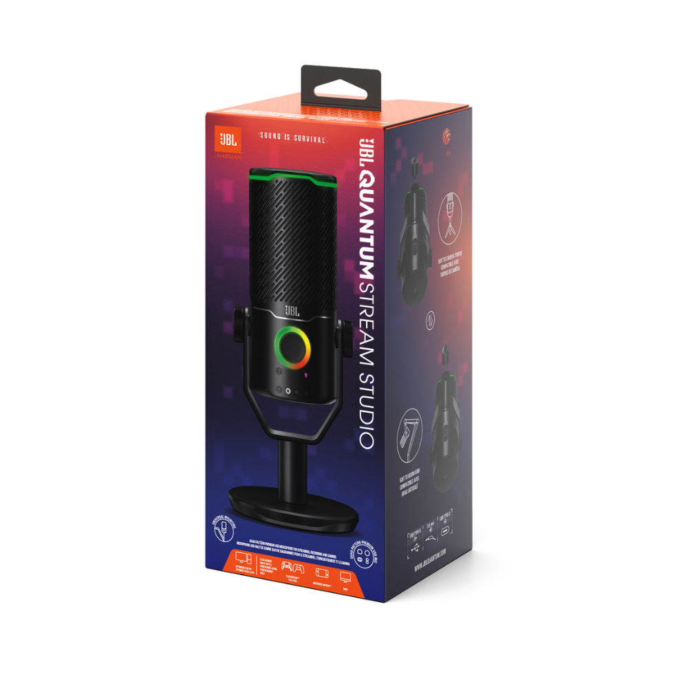 מיקרופון JBL Quantum Stream Studio - צבע שחור שנה אחריות ע"י - יבואן הרשמי