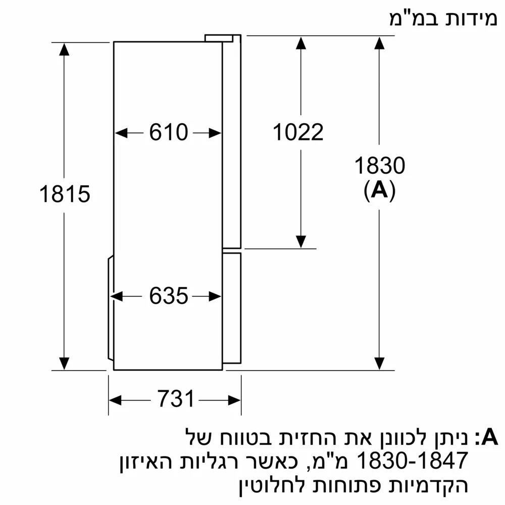מקרר מקפיא תחתון 4 דלתות BOSCH בוש KFN96VPEA - יבואן רשמי