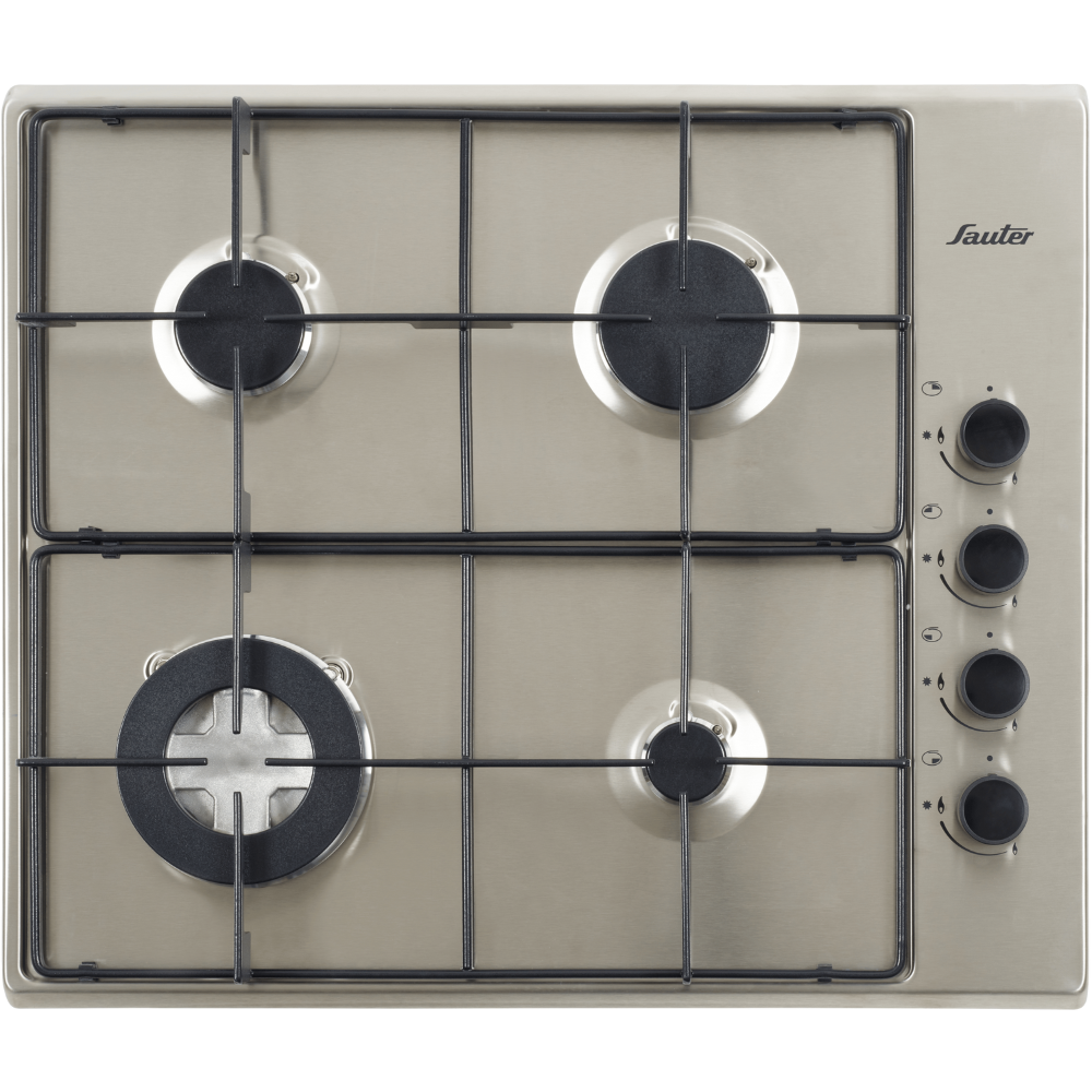 כיריים גז 4 להבות Sauter SHE860IX - צבע נירוסטה אחריות ע"י - יבואן הרשמי - תוצרת צרפת