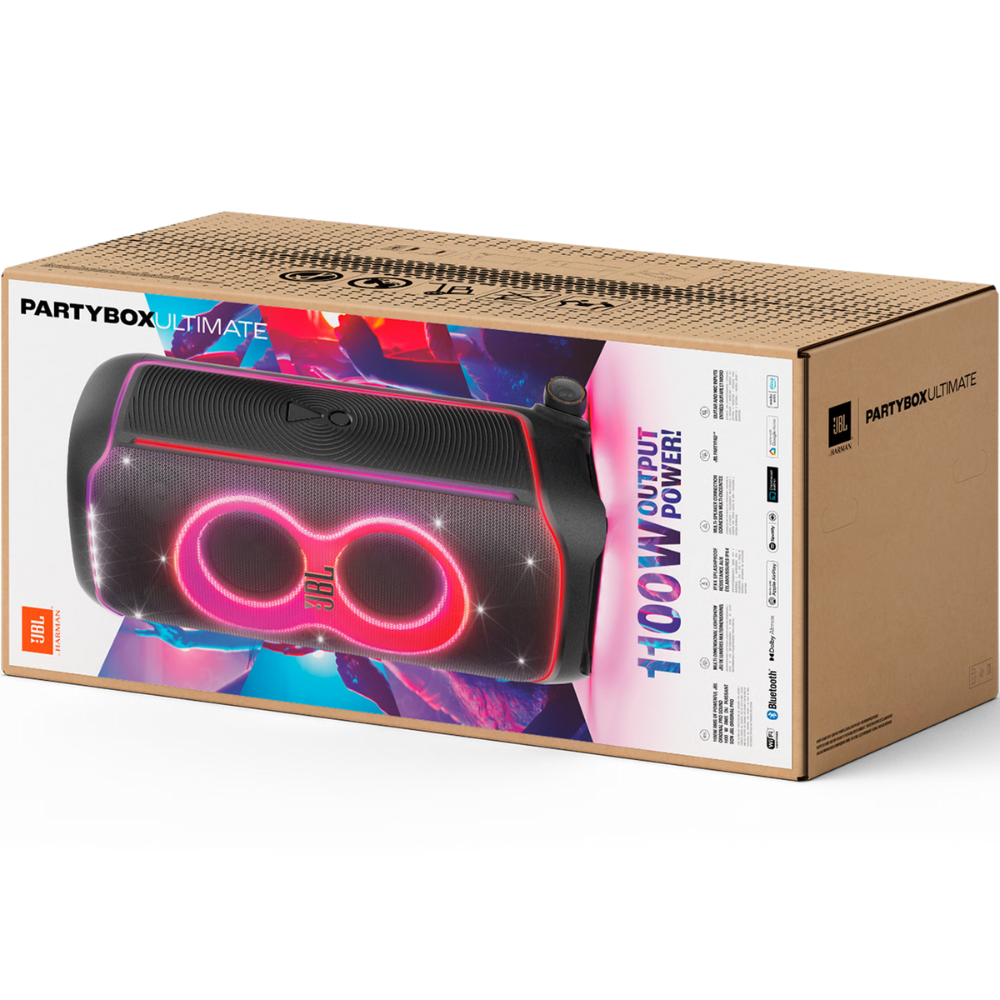 רמקול מסיבות אלחוטי JBL PartyBox Ultimate 1100W - צבע שחור שנה אחריות ע"י היבואן הרשמי