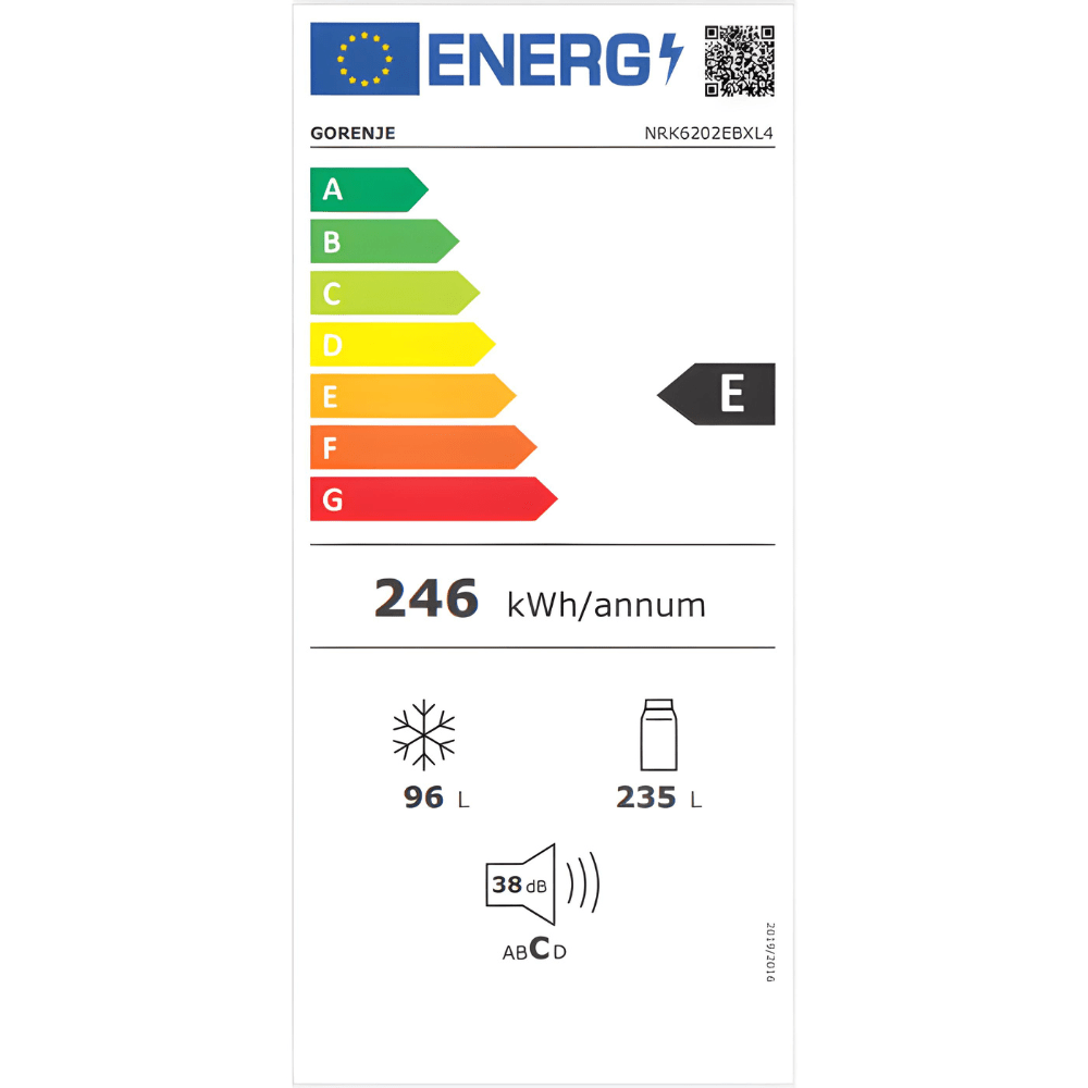 מקרר מקפיא תחתון 331 ליטר Gorenje HY-NRK6202EBXL4 - גימור נירוסטה מושחרת - K.B.V