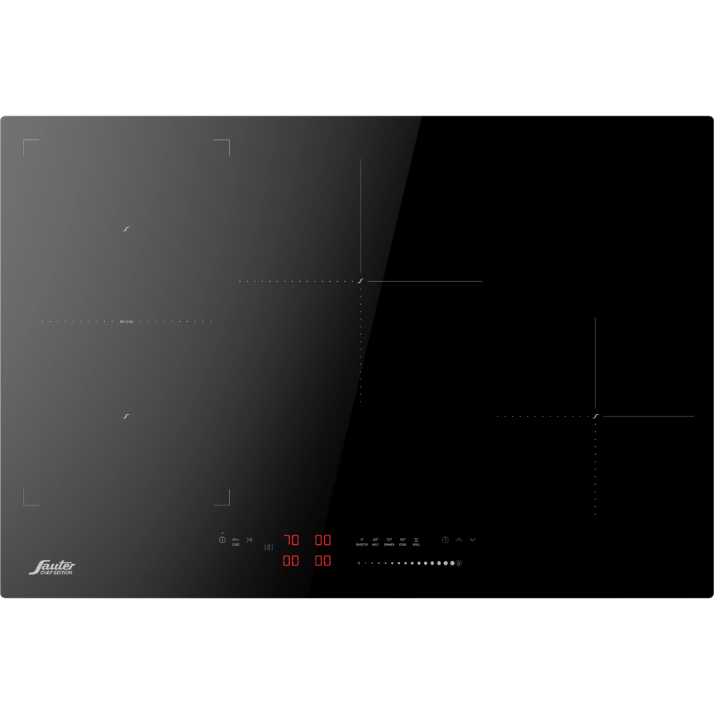 כיריים אינדוקציה 4 מוקדי בישול 78 ס"מ Sauter SHI8080 - תלת פאזי - צבע שחור אחריות ע"י - יבואן הרשמי
