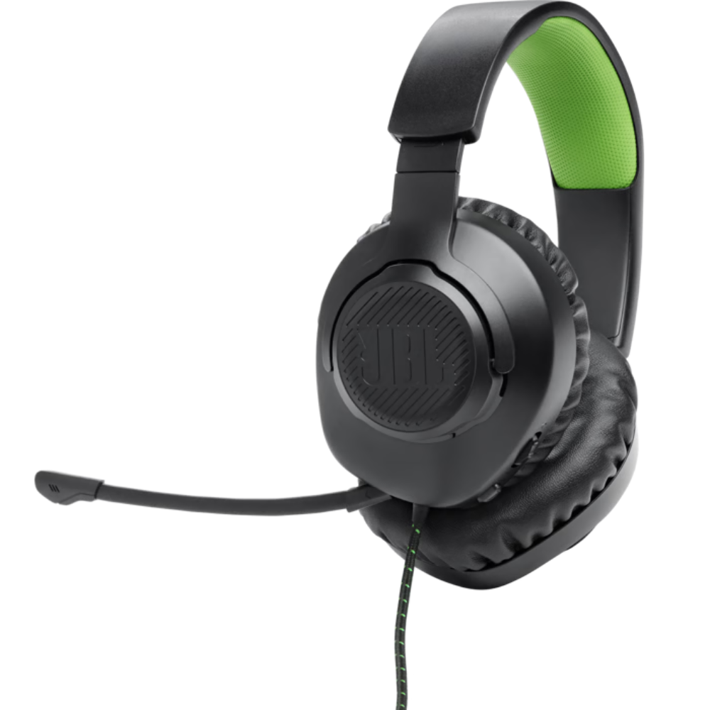 אוזניות גיימינג JBL Quantum 100x - צבע שחור ירוק שנה אחריות ע"י - יבואן הרשמי