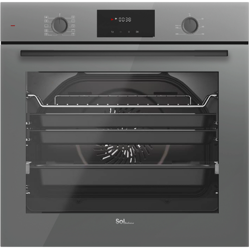 תנור אפייה בנוי 72 ליטר דיגיטלי 60 ס"מ Sol HO-1805G Diamond Air Fry - צבע אפור שנה אחריות ע"י - יבואן הרשמי