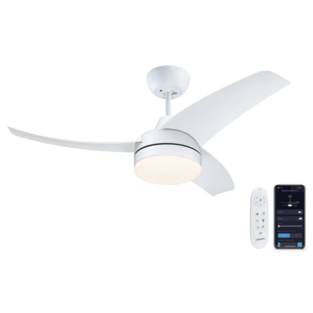 מאוורר תקרה 42'' Longwood WIFI מנוע DC לבן 28W CCT עמעם ושלט Westinghouse - יבואן רשמי