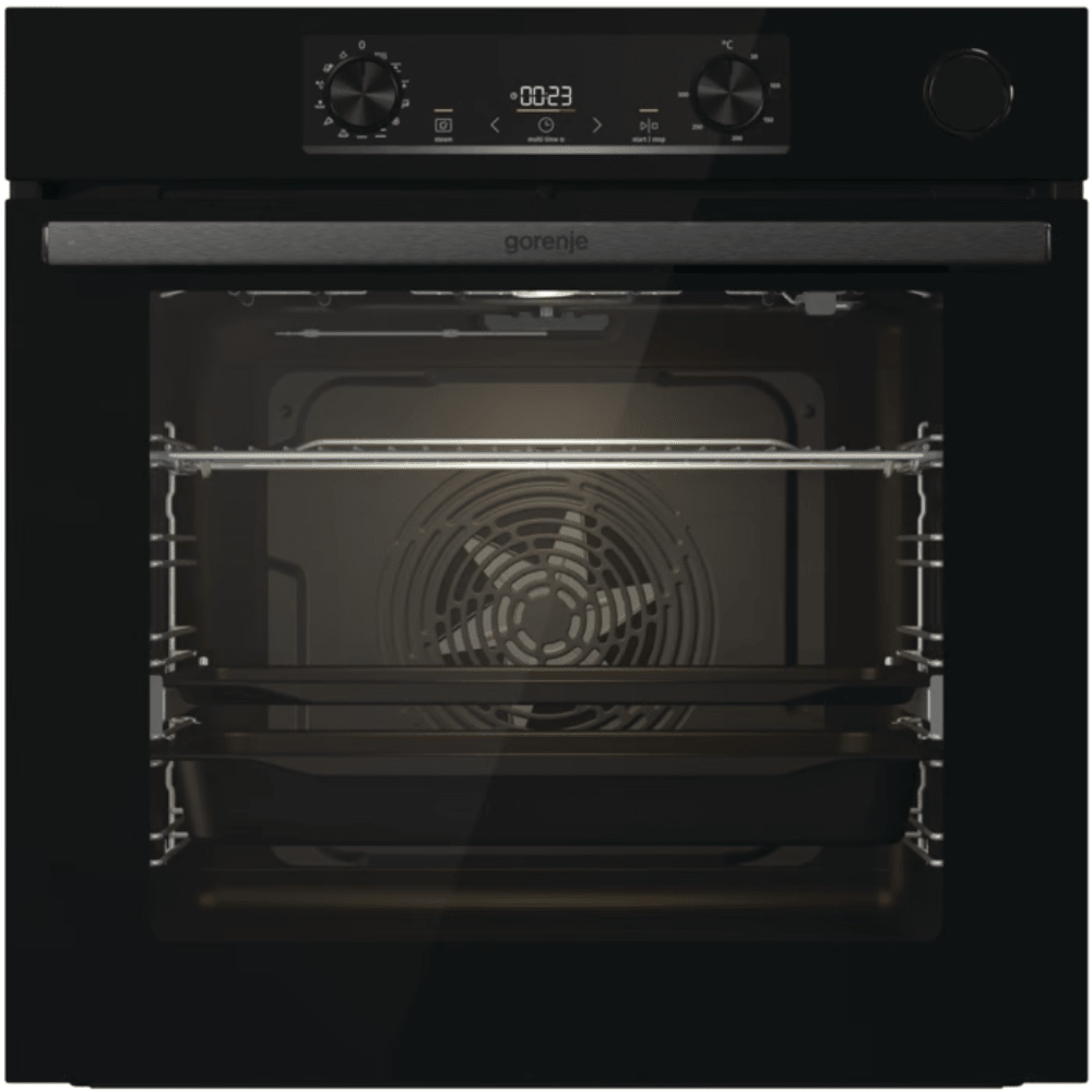 תנור אפיה בנוי 60 ס"מ 77 ליטר Gorenje OS84BG - גימור זכוכית שחורה - K.B.V