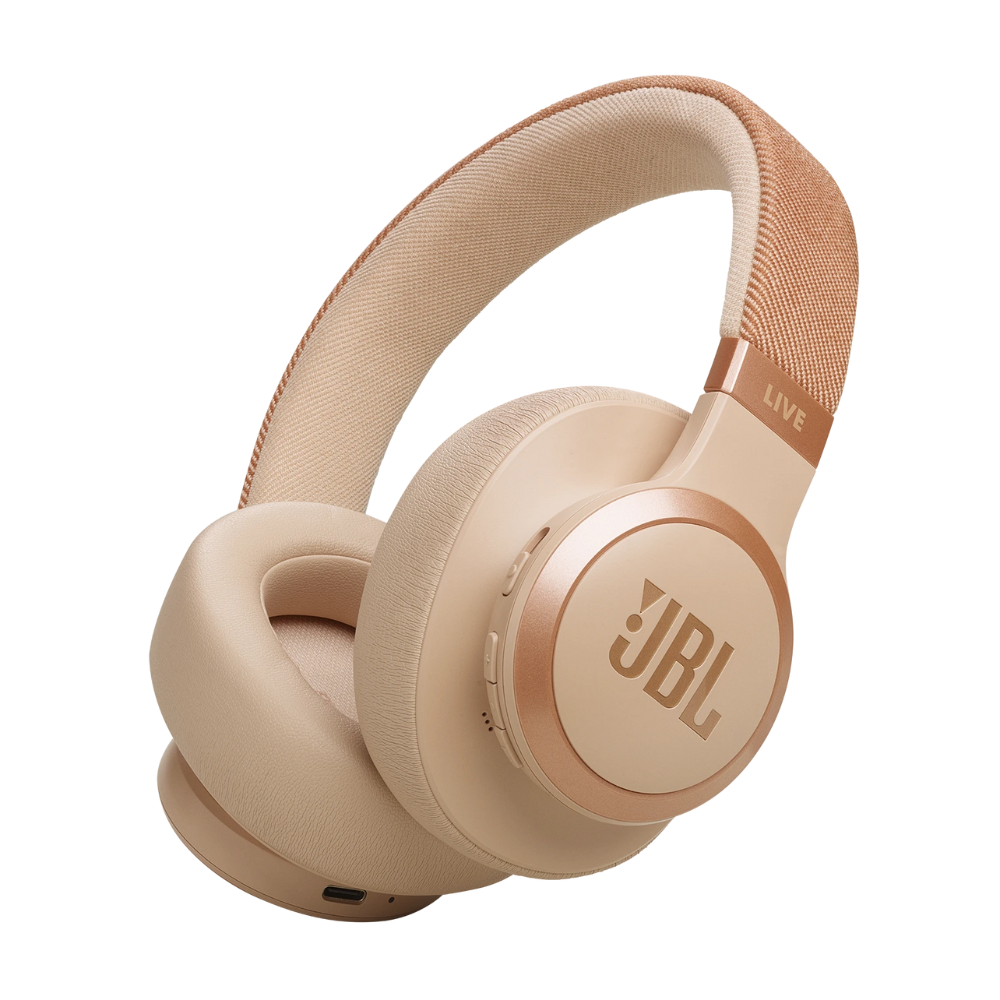 אוזניות קשת אלחוטיות JBL Live 770NC - צבע קרם שנה אחריות ע"י - יבואן הרשמי