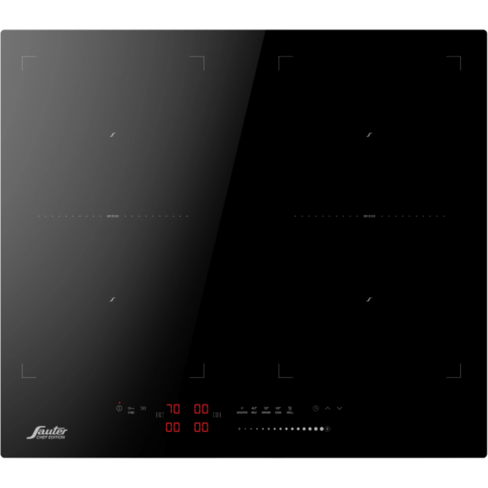 כיריים אינדוקציה 4 מוקדי בישול 60 ס"מ Sauter SHI6570 - תלת פאזי - גימור שחור אחריות ע"י - יבואן הרשמי