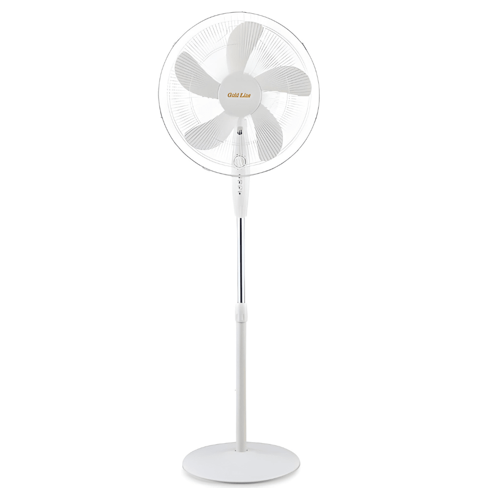 מאוורר עמוד בסיס עגול + טיימר 16" לבן דגם GOLD LINE ATL-906 - K.B.V