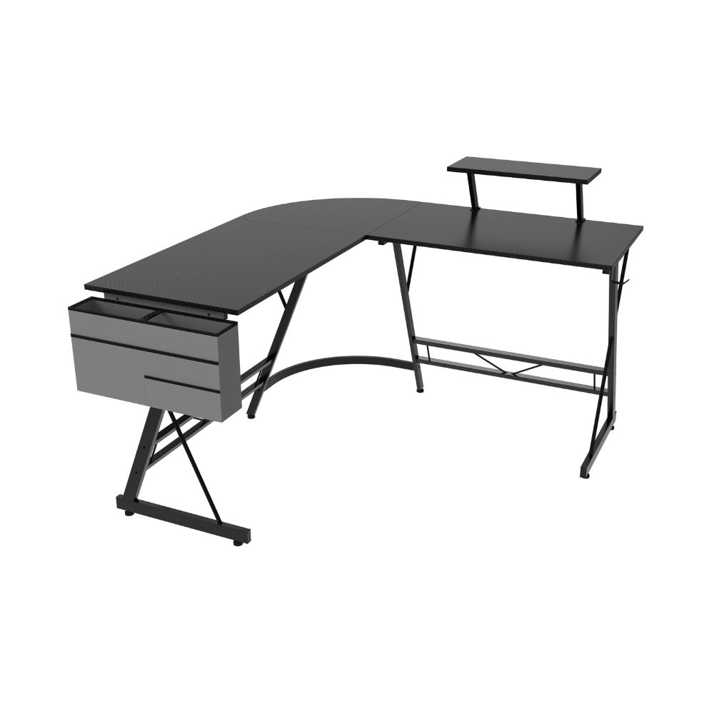 פינת גיימרים שולחן מחשב כתיבה ענק ברוחב 1.3 מטר Rosso Italy RSM-2163-Black בצבע שחור - יבואן רשמי