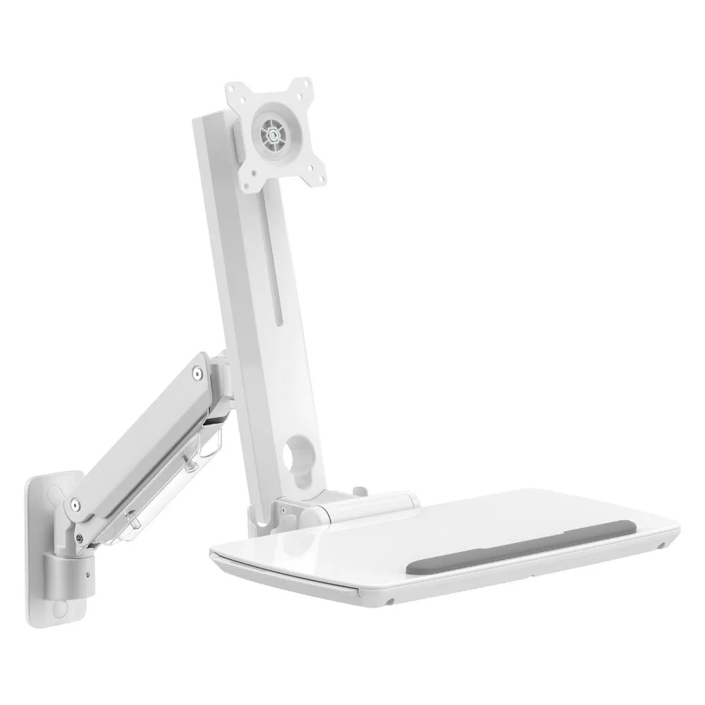 עמדת עבודה רפואית מיועדת לתלייה על קיר למסך מחשב, מקלדת ועכבר Lumi Legend / Brateck MED02-1 - יבואן רשמי