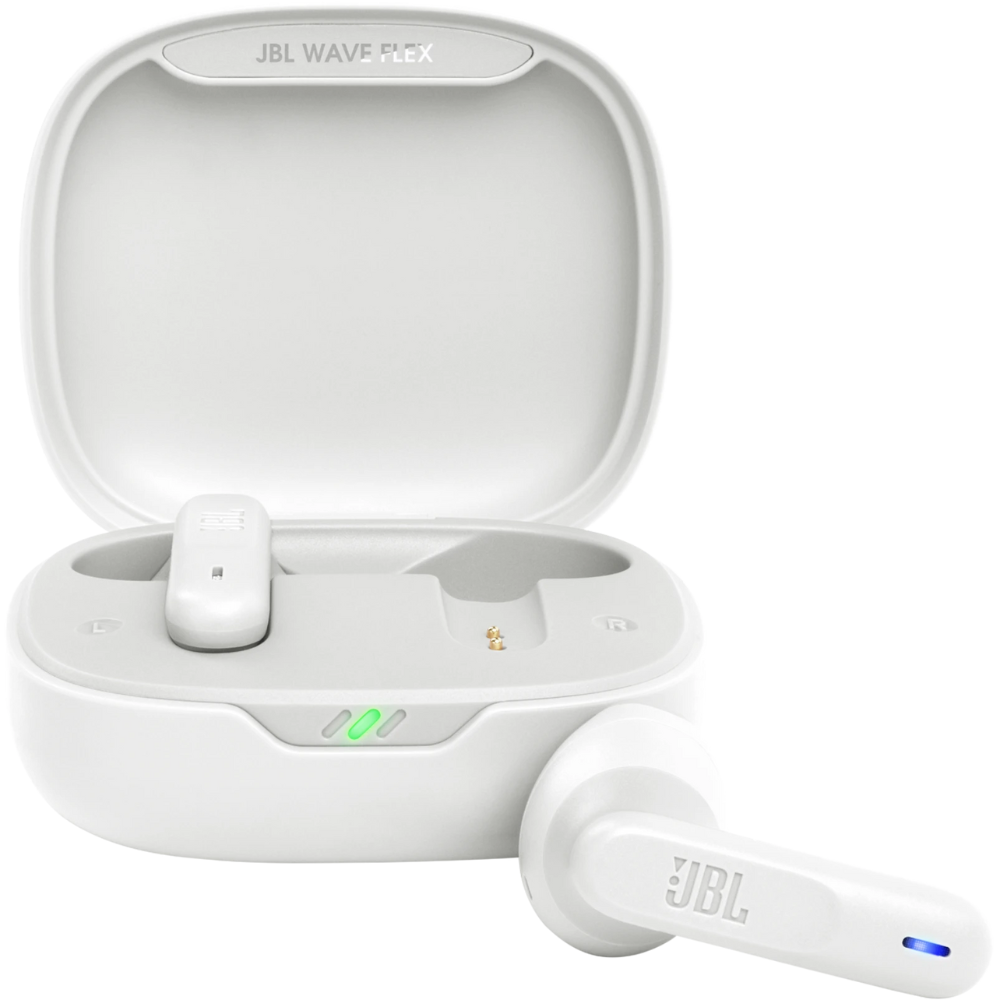 אוזניות אלחוטיות JBL Wave Flex TWS IP54 - צבע לבן שנה אחריות ע"י - יבואן הרשמי