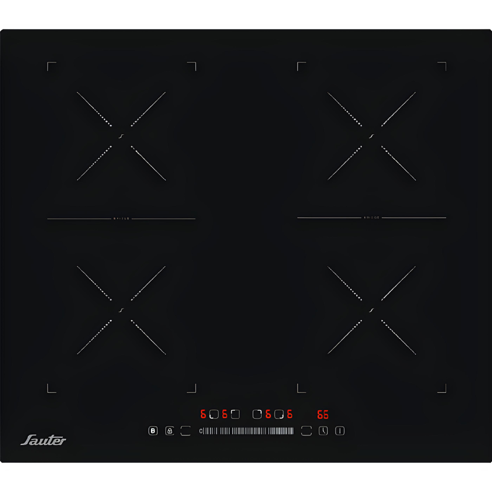כיריים אינדוקציה 4 מוקדי בישול 60 ס"מ Sauter SHI6310 - תלת פאזי - גימור שחור אחריות ע"י - יבואן הרשמי