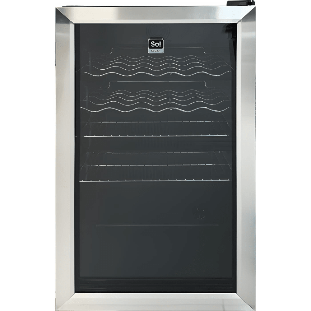 מקרר משרדי ויטרינה 85 ליטר Sol GR-1085 - צבע שחור וחזית נירוסטה - K.B.V