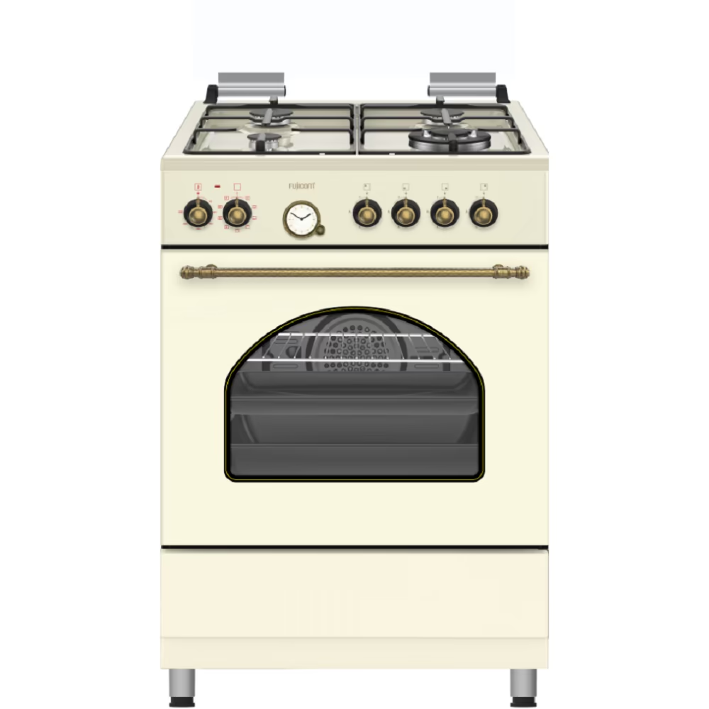 תנור משולב כיריים פוג’יקום Fujicom FJ-FSRT60BG גימור שמנת - יבואן רשמי