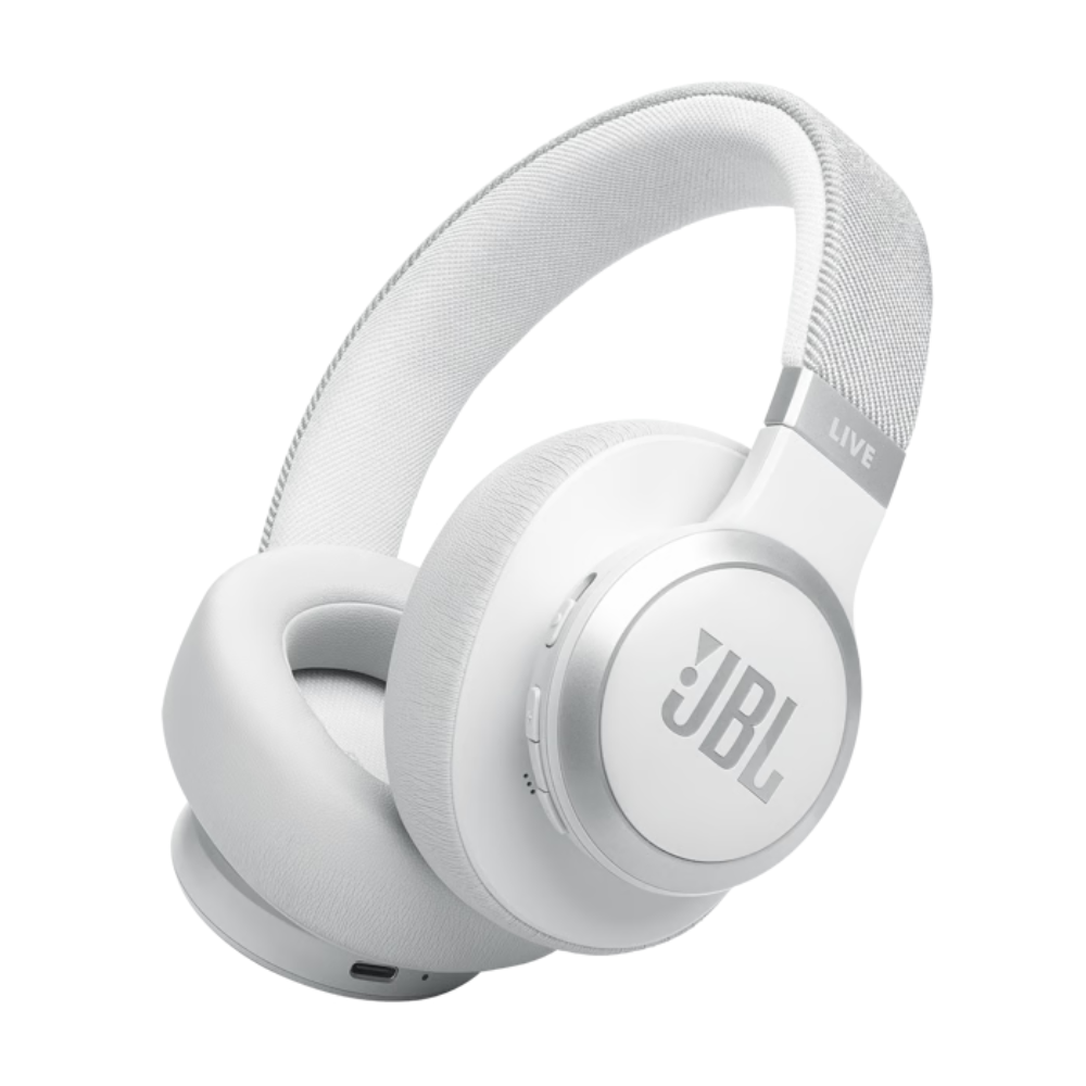 אוזניות קשת אלחוטיות JBL Live 770NC -צבע לבן שנה אחריות ע"י - יבואן הרשמי