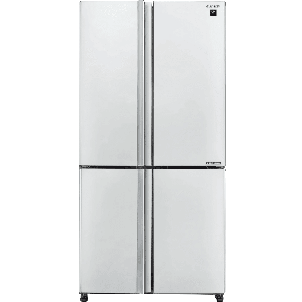 מקרר 4 דלתות מקפיא תחתון 525 ליטר נטו Sharp SJ-8570-WH עם התקן שבת מובנה - גימור לבן - K.B.V