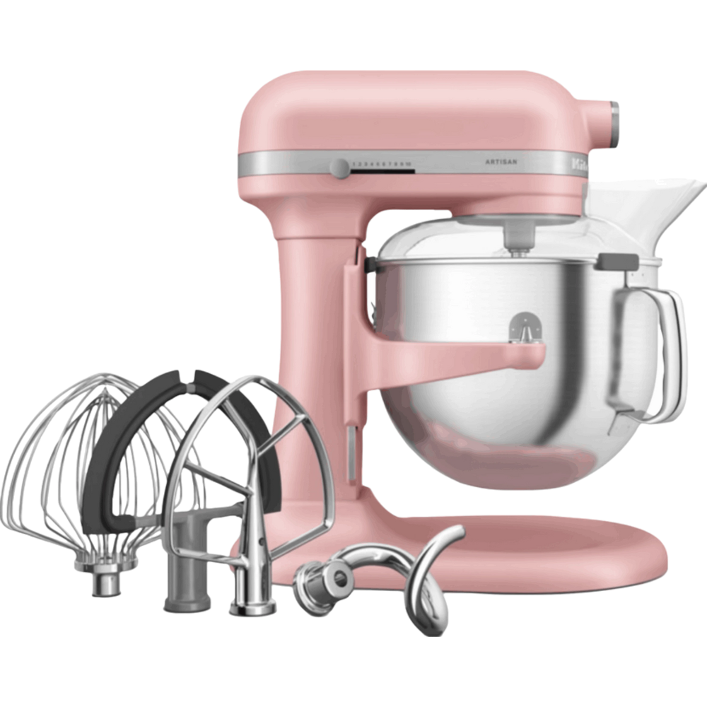 מיקסר עם קערת נירוסטה 6.6 ליטר KitchenAid Plus 5KSM70SHXEDR - צבע ורוד בייבי - יבואן רשמי
