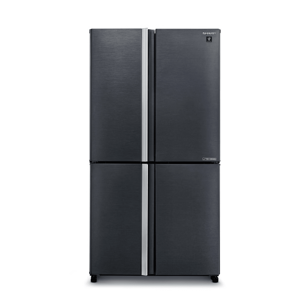 מקרר 4 דלתות מקפיא תחתון 525 ליטר נטו Sharp SJ-8570-SL עם התקן שבת מובנה - גימור נירוסטה מושחרת - K.B.V