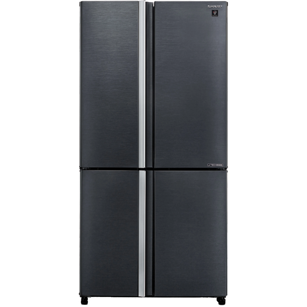 מקרר 4 דלתות מקפיא תחתון 572 ליטר נטו Sharp SJ-8950 עם התקן שבת מובנה - גימור שחור