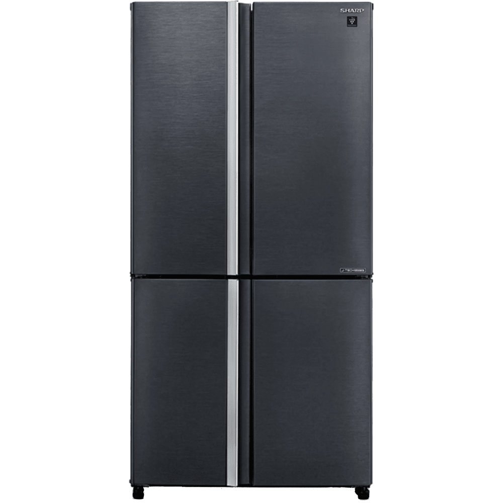 מקרר 4 דלתות מקפיא תחתון 572 ליטר נטו Sharp SJ-8950 עם התקן שבת מובנה - גימור שחור - K.B.V