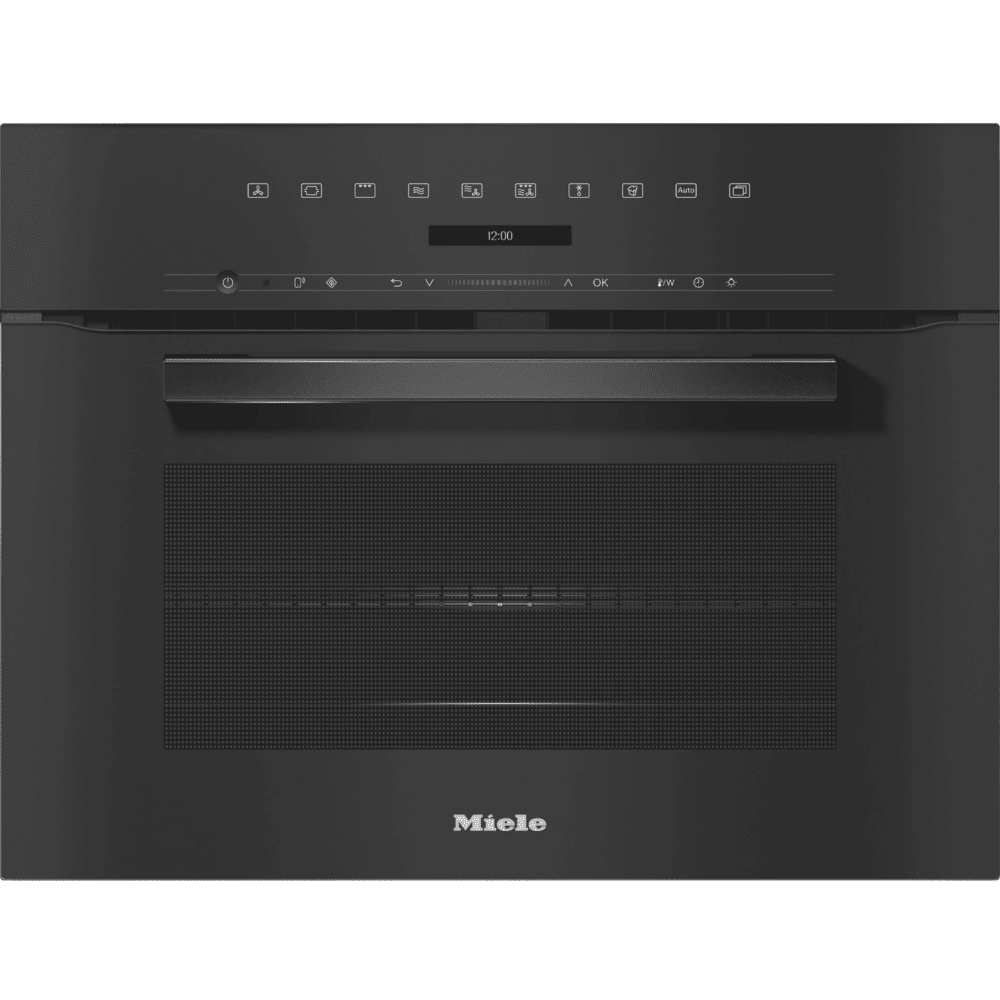 תנור בנוי קומפקטי משולב מיקרוגל 43 ליטר Miele H7240 BM - גימור שחור זכוכית - K.B.V