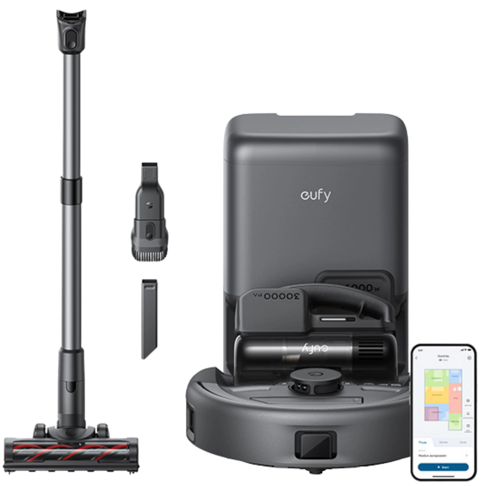 שואב אבק רובוטי 3 ב-1 Anker Eufy E20 Omni - צבע שחור שנתיים אחריות ע"י - יבואן הרשמי