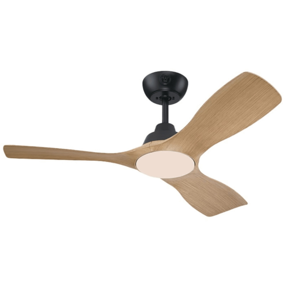 מאוורר תקרה מנוע DC עם שלט Westinghouse Montana 28W "42 - צבע שחור בשילוב אלון - K.B.V