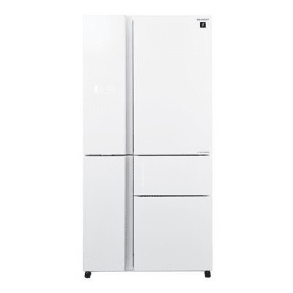 מקרר 5 דלתות מקפיא תחתון 661 ליטר נטו Sharp SJ-R9732 עם התקן שבת מובנה - גימור זכוכית לבנה - K.B.V