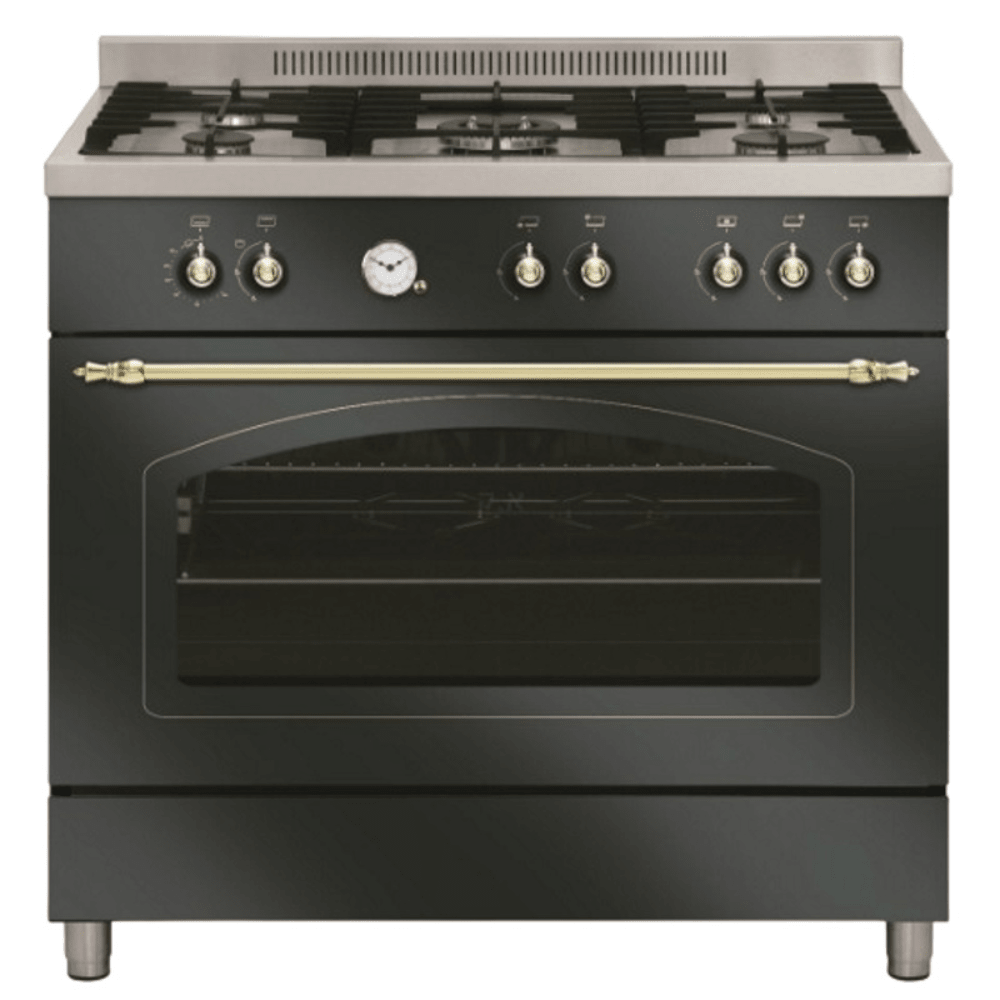 תנור משולב כיריים גז - 5 להבות LaCasa LC9060RB שחור כפרי - K.B.V