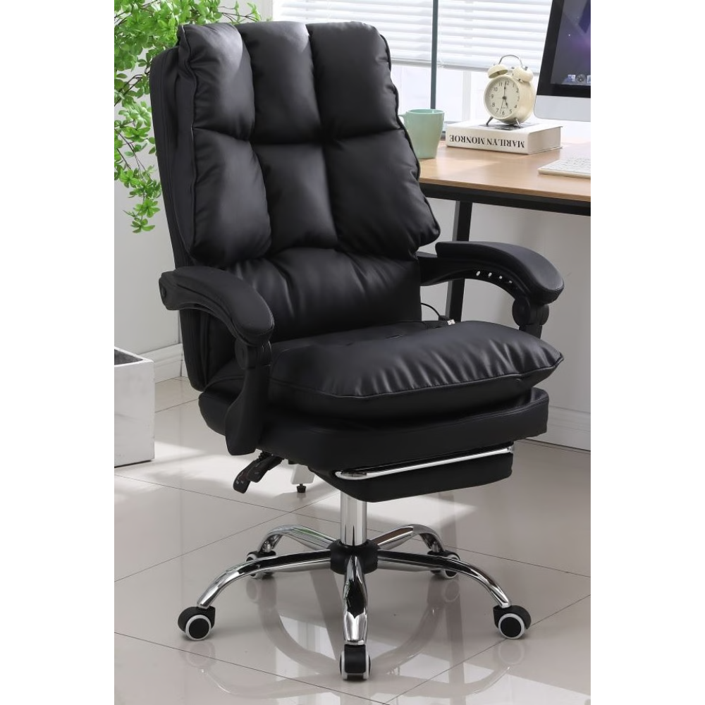 כסא מנהל אורטופדי כולל מסאג רטט Rosso Italy MSH-3-63 - צבע שחור - יבואן רשמי