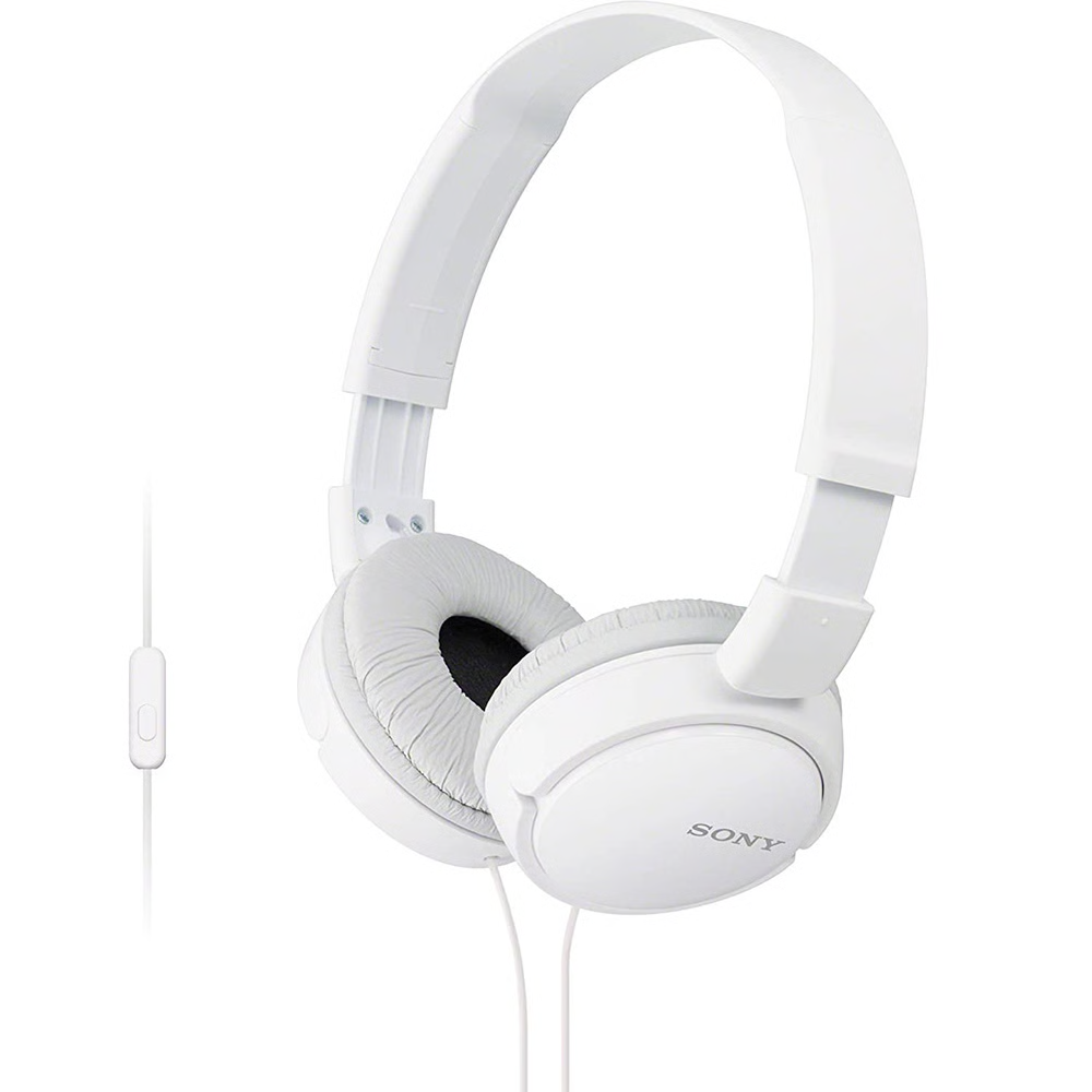 אוזניות חוטיות עם מיקרופון Sony MDR-ZX110AP -צבע לבן שנה אחריות ע"י - יבואן הרשמי