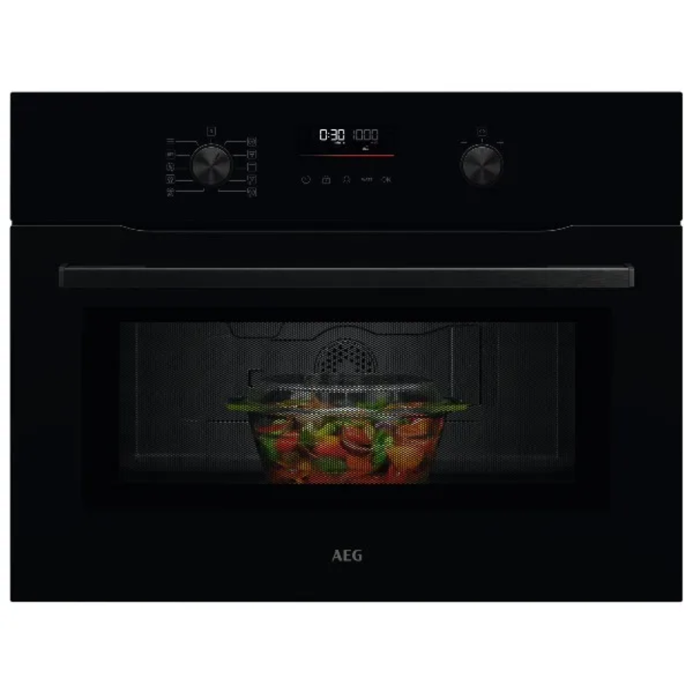 מיקרוגל בנוי אינוורטר משולב גריל 46 ליטר דגם AEG ACM51401B זכוכית שחורה - יבואן רשמי