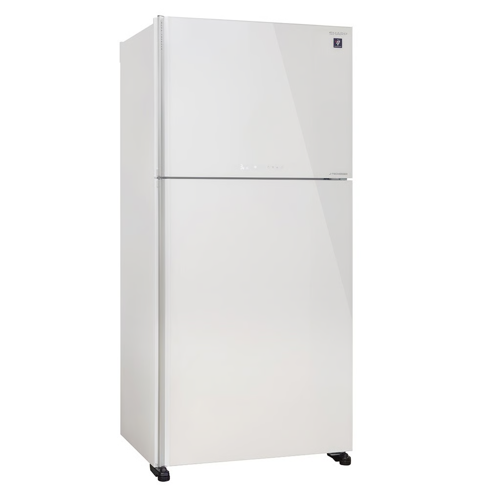 מקרר מקפיא עליון 600 ליטר נטו Sharp 4660 עם התקן שבת מובנה - גימור זכוכית לבנה - יבואן רשמי