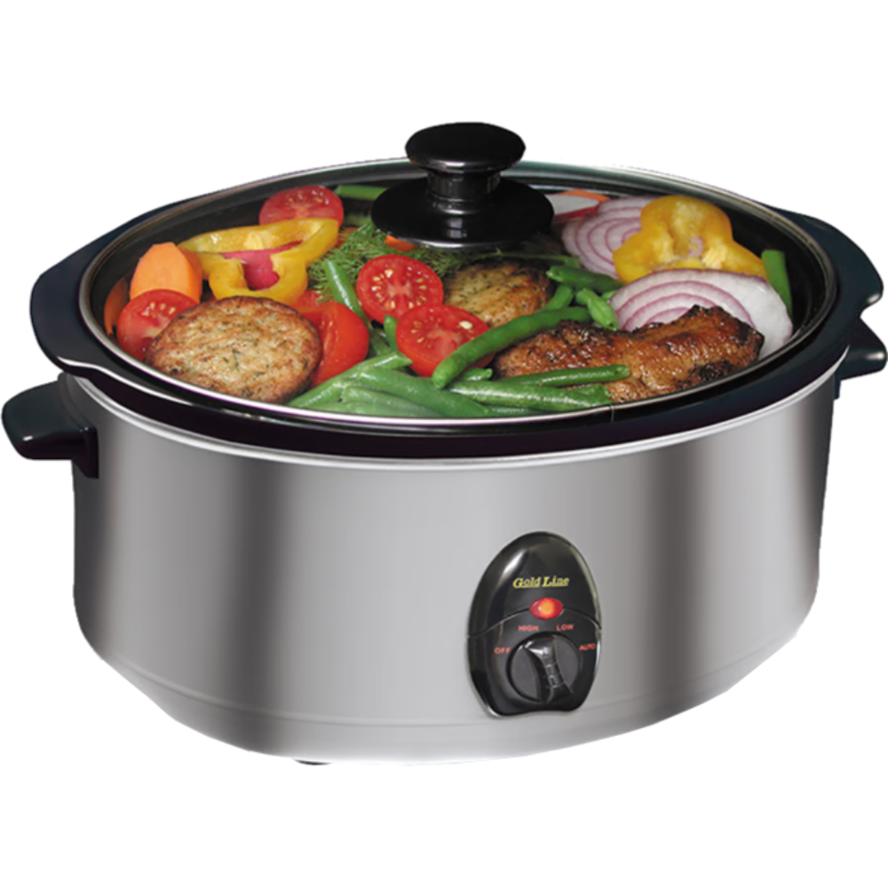 סיר בישול איטי נירוסטה 6.5 ליטר Gold line ATL-066 - שנה אחריות ע"י - יבואן הרשמי