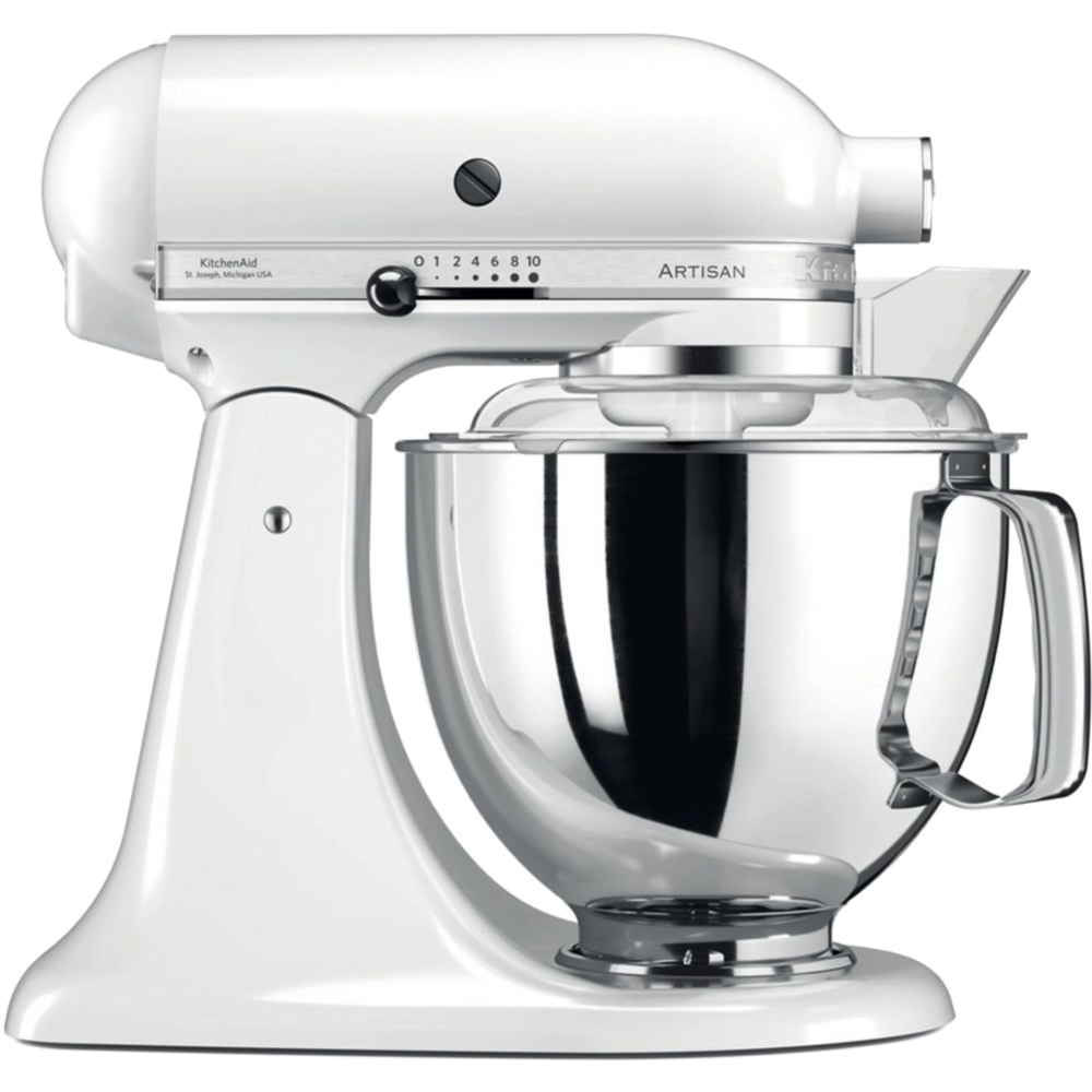 מיקסר עם זוג קערות בנפחים שונים KitchenAid 5KSM175EIWH צבע לבן - יבואן רשמי