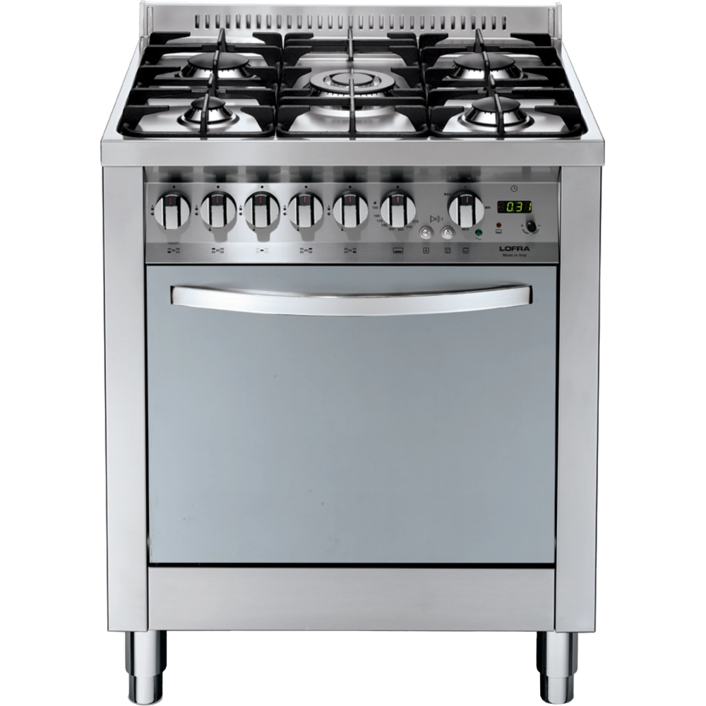 תנור אפייה 70 ליטר משולב כיריים גז 5 להבות Lofra MS76MF/CI-76 תוצרת איטליה - צבע נירוסטה אחריות ע"י היבואן הרשמי