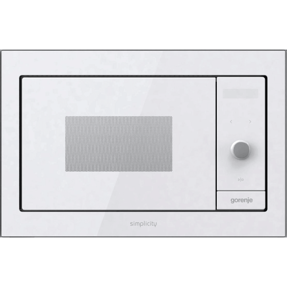 מיקרוגל בנוי אינטגרלי משולב גריל Gorenje BM235G1SYW מסדרת Simplicity - גימור זכוכית לבנה - K.B.V