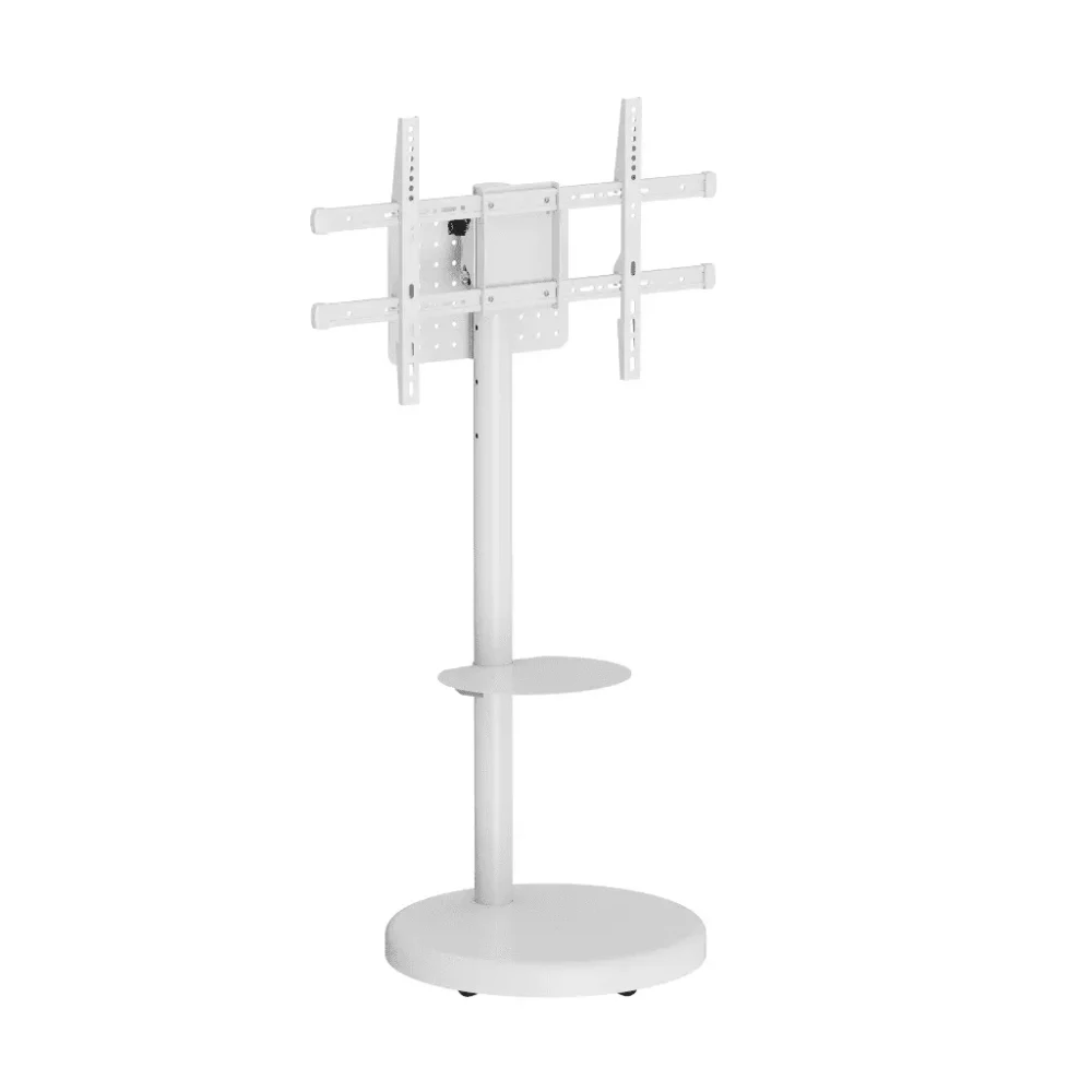 מעמד רצפתי מעוצב עם גלגלים למסכים עד 75׳׳ Audio Line AL-75 White - יבואן רשמי