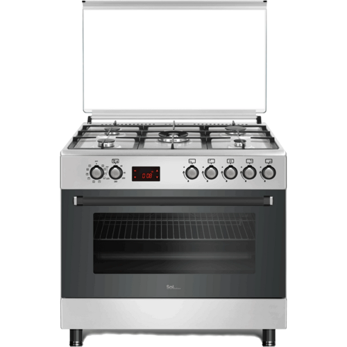 תנור משולב גז 90 ס"מ נירוסטה Sol FSX96/MFT - שנה אחריות - יבואן הרשמי