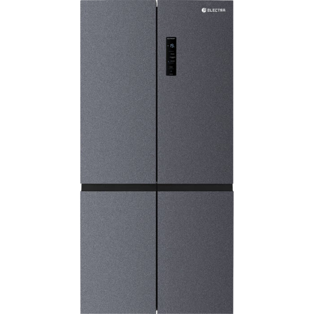 מקרר 4 דלתות מקפיא תחתון 600 ליטר נטו Electra EL685PB עם מפסק תאורה באישור מכון צומת - גימור אפור אחריות ע"י - יבואן הרשמי