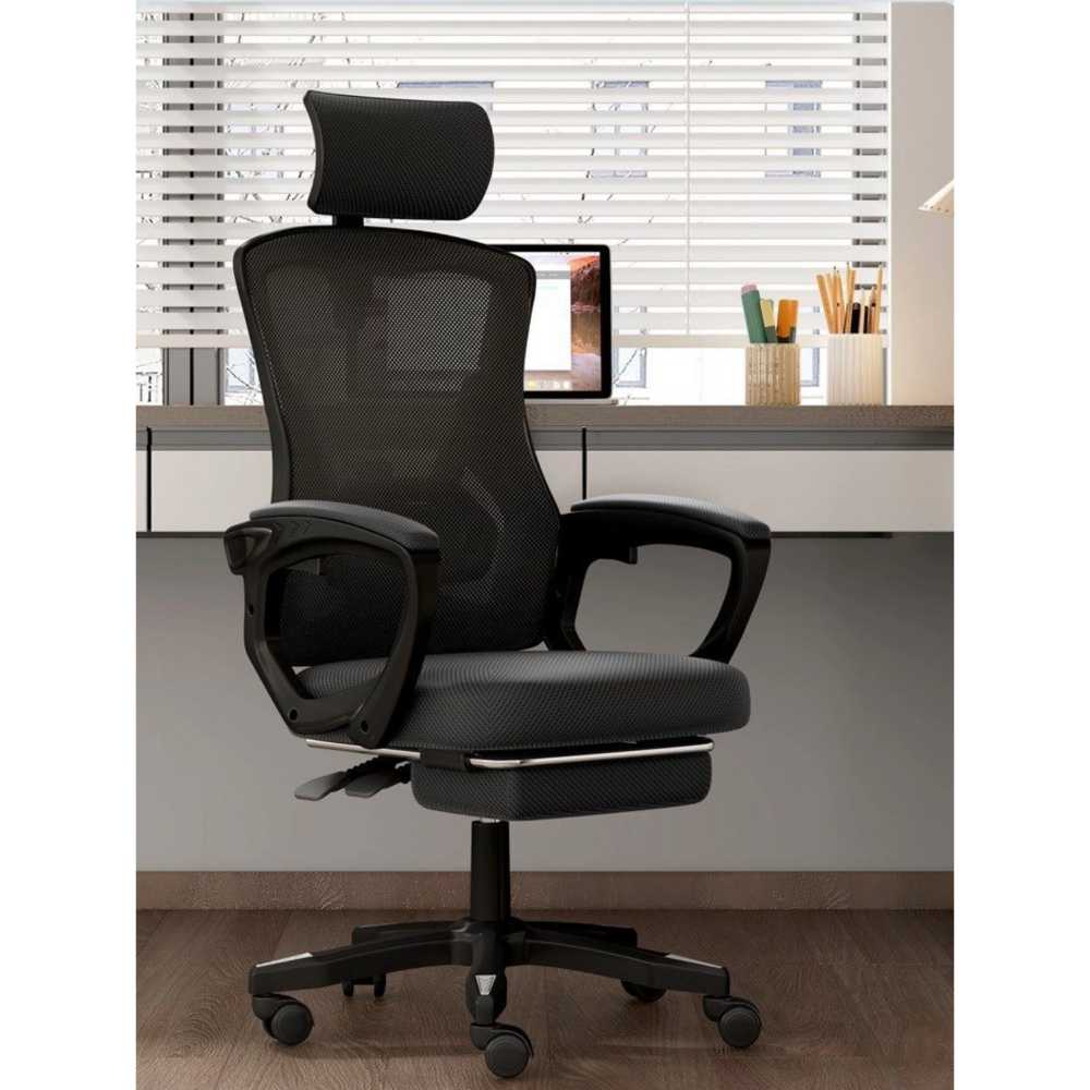 כסא מנהלים אורטופדי איכותי כולל הדום צבע שחור דגם Rosso Italy RSM-3253 - יבואן רשמי