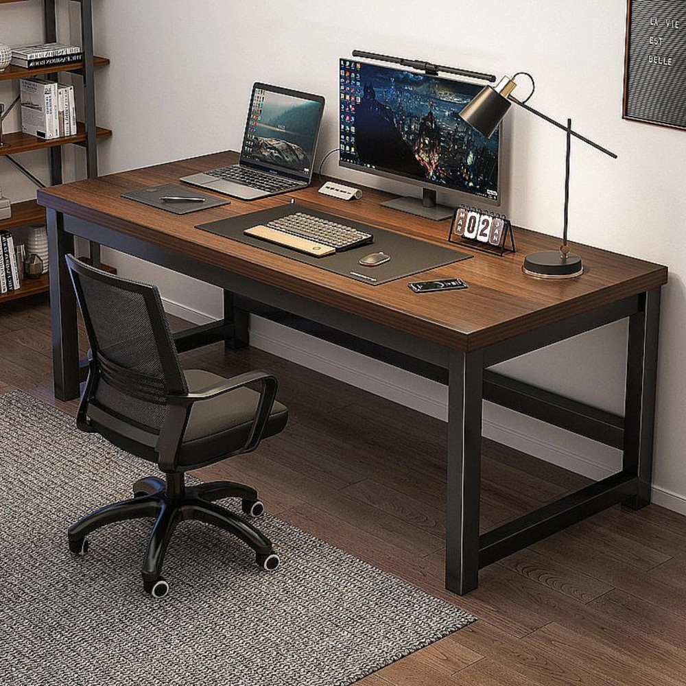 שולחן מחשב כתיבה ענק 180 ס"מ צבע עץ בשילוב שחור דגם Rosso Italy RSM-3134 - יבואן רשמי