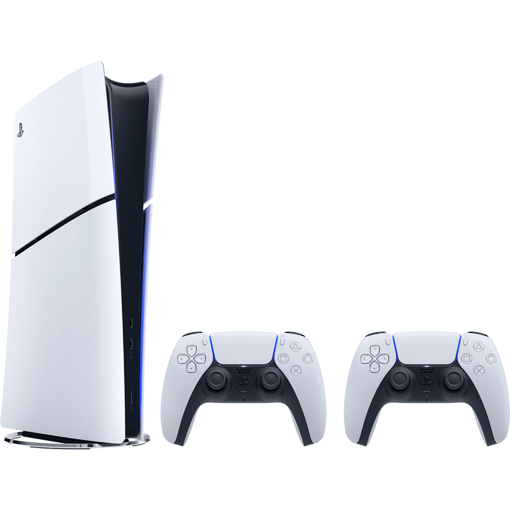 קונסולה Sony PS5 PlayStation 5 Slim 1TB Digital Edition כולל שני בקרים אלחוטיים - צבע לבן - K.B.V
