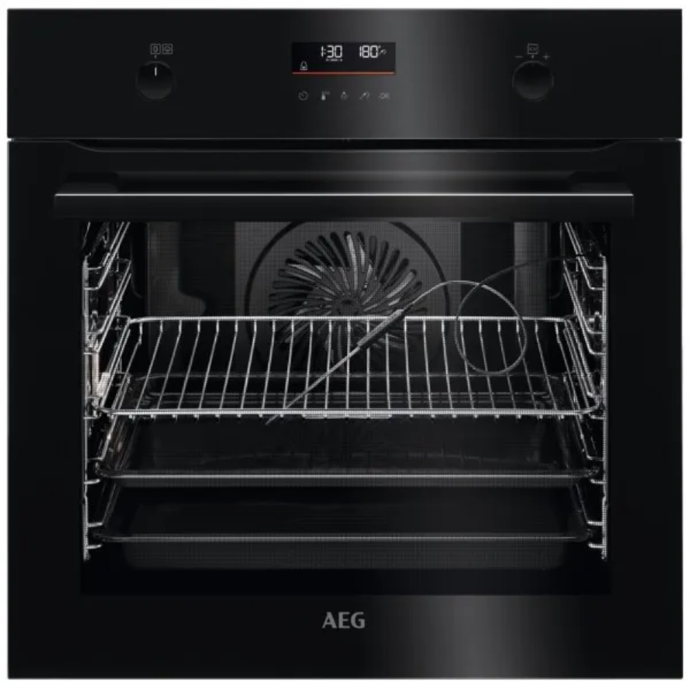 תנור בנוי פירוליטי 71 ליטר דגם AEG BPE255636B זכוכית שחורה - יבואן רשמי