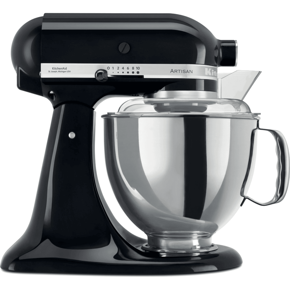 מיקסר עם זוג קערות בנפחים שונים KitchenAid 5KSM175EOB צבע שחור מבריק - K.B.V