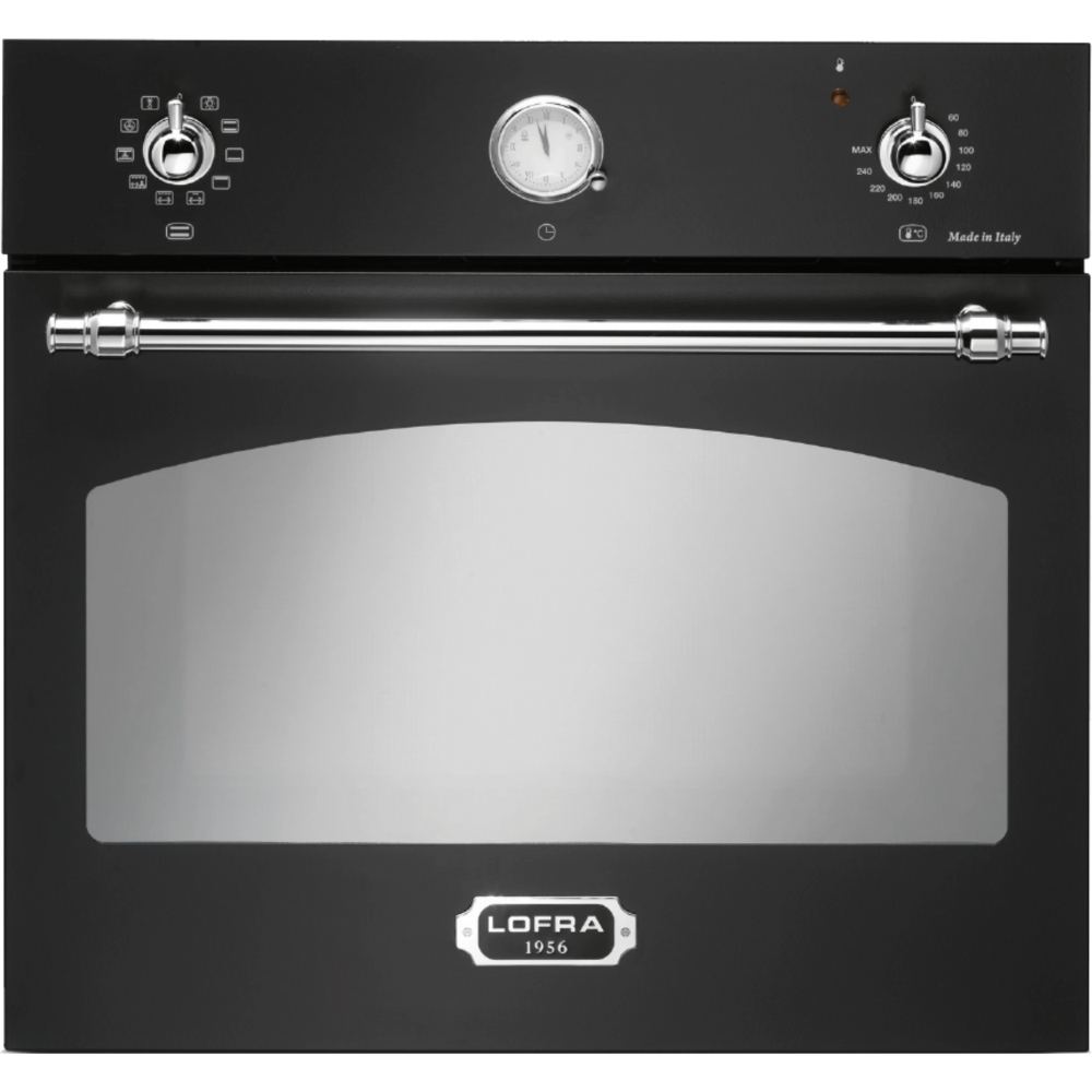 תנור אפייה בנוי 66 ליטר 60 ס"מ Lofra FRNM69EE/R0500 Silver תוצרת איטליה - צבע שחור עם פירזול כסוף אחריות ע"י היבואן הרשמי