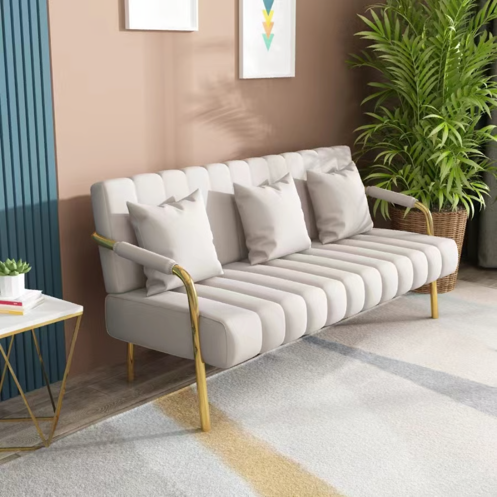 כורסא תלת מושבית 1.5 מטר דגם RSM-1068 מבית ROSSO ITALY - צבע שמנת - יבואן רשמי